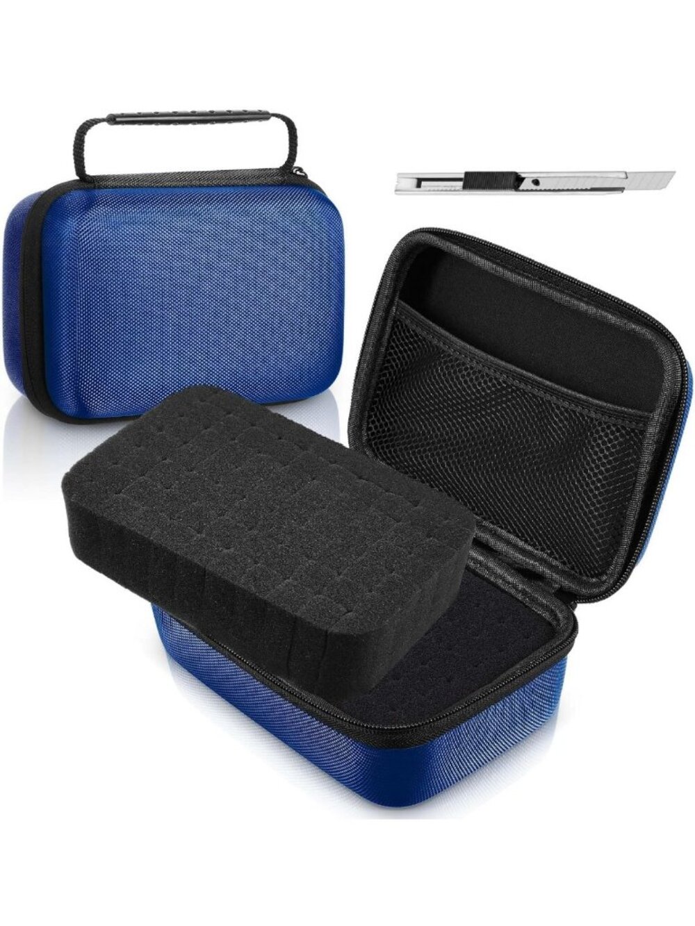 Durable Foam-Filled Hard Case, Blue - 13.5"x9.8"x5.5" for Safe Storage & Travel